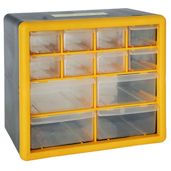 Plastikust korraldaja 12 tk PVC karbiga 265x160x235mm Strend Pro, max.12kg