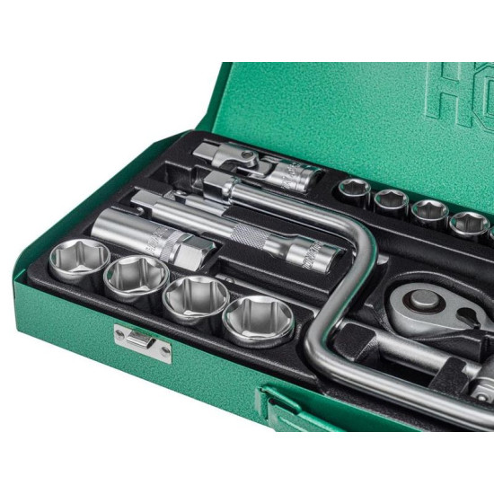 Tool and socket wrench set 26 pcs Honiton, 1/2", 12-34mm