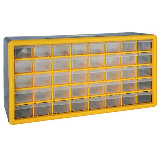 Plastic organizer with 40pcs PVC boxes 500x160x250mm Strend Pro, max.25kg