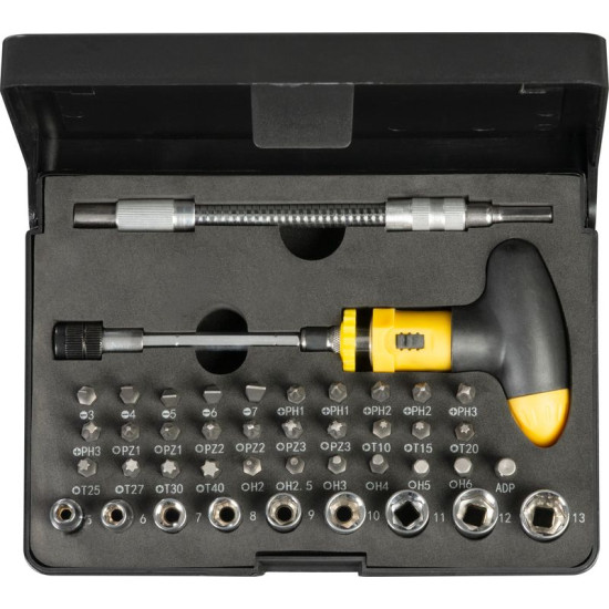 Screwdriver bit and socket set 42 pcs Strend Pro, with T-bit holder Screwdriver bit and socket set 42 pcs Strend Pro, with T-bit holder