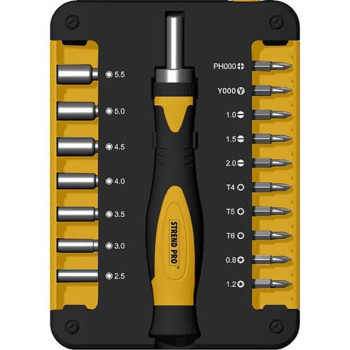 Screwdriver bit and socket set Strend Pro WT536, 18 dielna, bits, heads