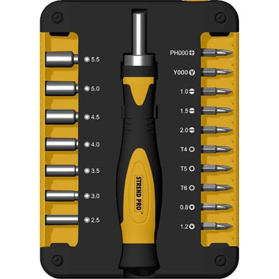 Screwdriver bit and socket set Strend Pro WT536, 18 dielna, bits, heads Screwdriver bit and socket set Strend Pro WT536, 18 dielna, bits, heads