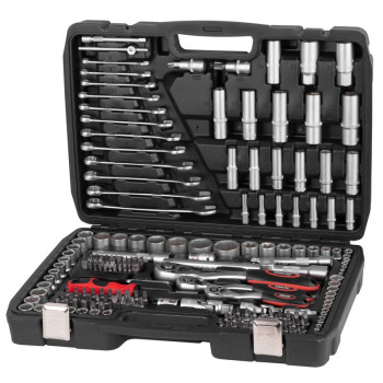 Tools set Strend Pro CUBE 221, 215 pcs 1/2"+1/4"+3/8"