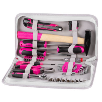Combination tools set LADIES SET11, 39 pieces, pink