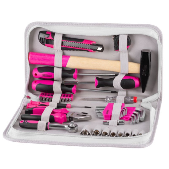 Набор инструментов женский LADIES PINK SET11, 39 предметов, розовый, в сумке Набор инструментов женский LADIES PINK SET11, 39 предметов, розовый, в сумке