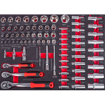 Socket Strend Pro S239, 80 workshop, socket wrenches and heads, for workshop trolley