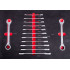 Strend Pro S239 socket, 13 workshop, ratchet eye-fork spanners, for workshop trolley