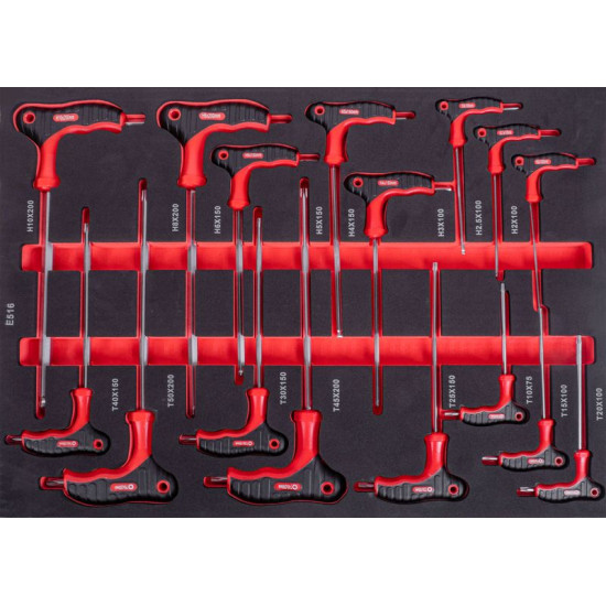 Strend Pro S239 socket, 16 workshop, T-screwdrivers, for workshop trolley