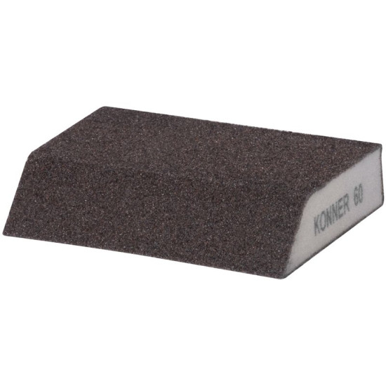 Sponge KONNER G60, 125x90x65x25 mm, sanding sponge, beveled Sponge KONNER G60, 125x90x65x25 mm, sanding sponge, beveled
