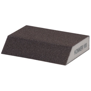 Губка KONNER G100, 125х90х65х25 мм, шлифовальная, скошенная