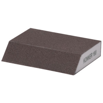 Губка KONNER G180, 125x90x65x25 мм, шлифовальная, скошенная