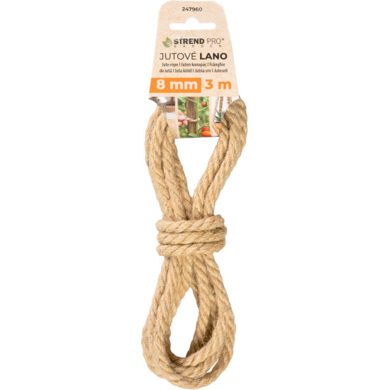 Rope Strend Pro Garden, jute, natural, 8 mm, twisted, L-3 m