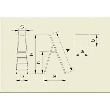 Step-ladder ALW 6 steps, red