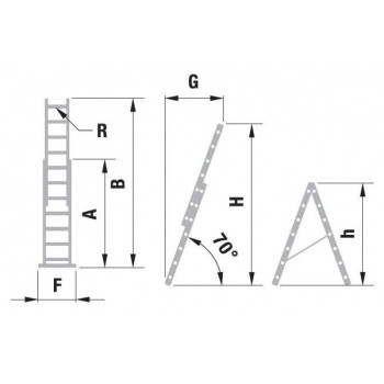 Ladder ALVE 7511, 2x11, universal