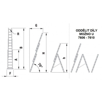 Ladder ALVE 7607, 3x07, universal