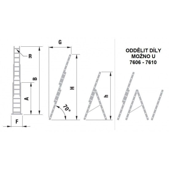 Ladder ALVE 7607, 3x07, universal Ladder ALVE 7607, 3x07, universal