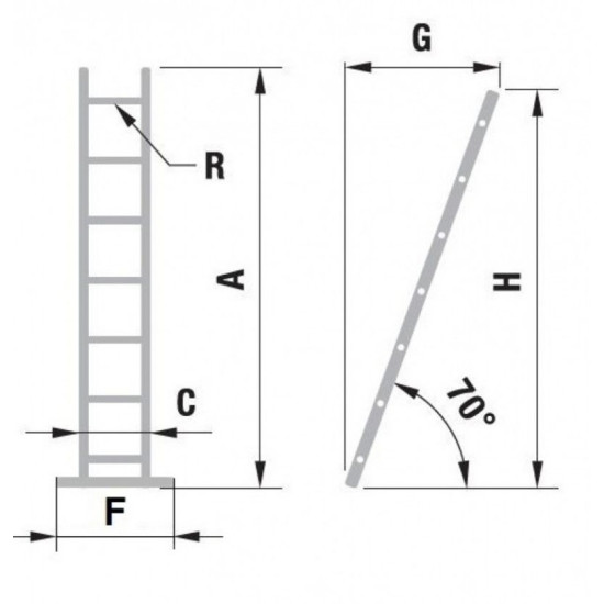 Ladder ALVE 7107, 1x07, simple