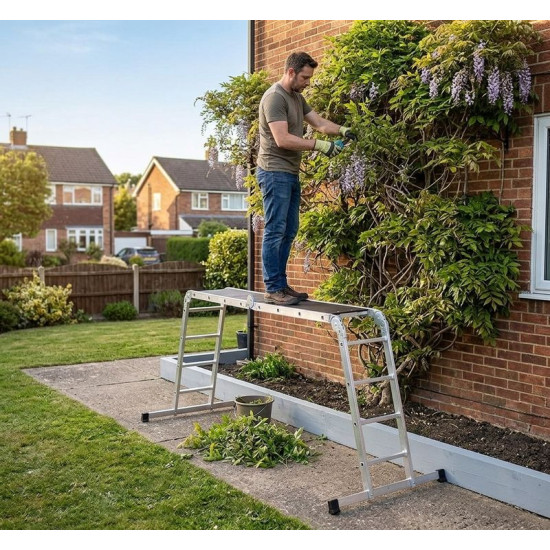 Ladder Strend For DP-U 4x3, Alu, with wooden platform, EN 131, max. 3.46 Ladder Strend For DP-U 4x3, Alu, with wooden platform, EN 131, max. 3.46