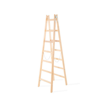 Ladder Strend Pro, 7-step, double, painted, wooden, 2.26 m, max. 150 kg