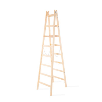 Ladder Strend Pro, 8-step, double, for painting, wooden, 2.56 m, max. 150 kg