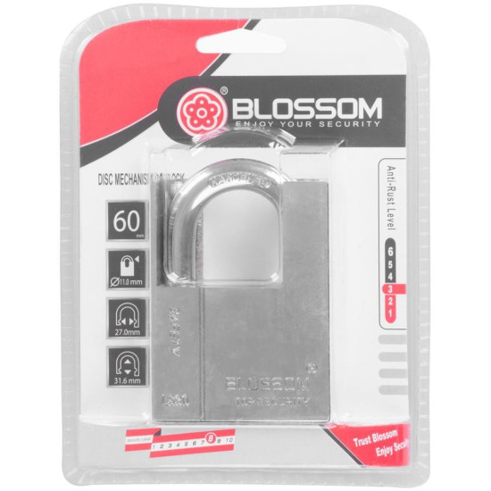 Замок Blossom LS0360, 60 мм, навесной, Hi-Security