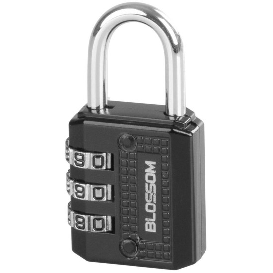 Padlock 30 mm Blossom, galvanized, 3 number codes Padlock 30 mm Blossom, galvanized, 3 number codes