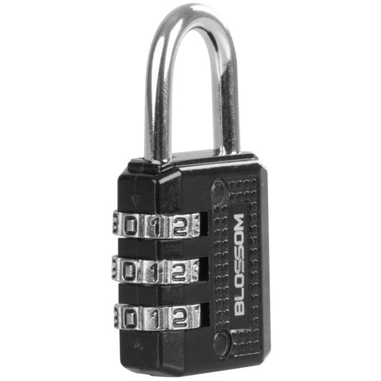 Padlock 30 mm Blossom, galvanized, 3 number codes Padlock 30 mm Blossom, galvanized, 3 number codes