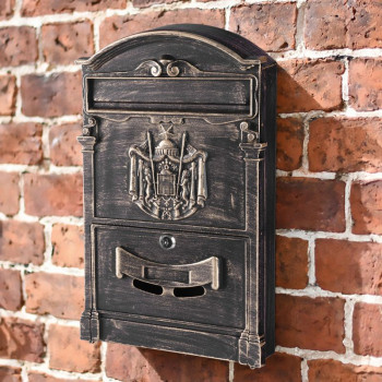 Post box ALU, antique bronze, 410x255x90mm