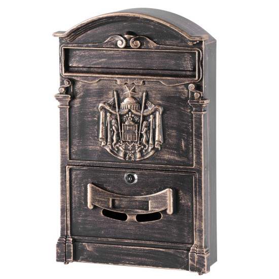 Post box ALU, antique bronze, 410x255x90mm