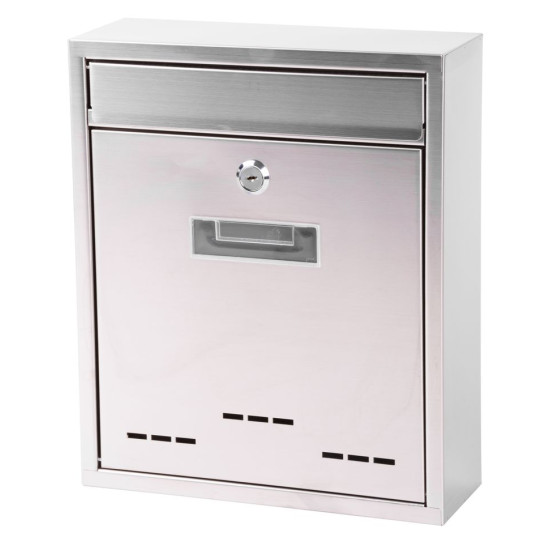 Postkast FLATBOX, Roostevaba teras, 310x260x90 mm