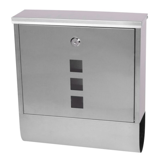 Post box MADISON,  Stainless steel, 340x310x100 mm