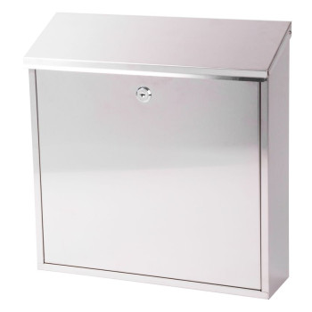 Post box FLATBOX 2, Stainless steel, 360x360x100 mm