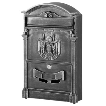 Post box ALU, antique silver, 410x255x90 mm