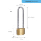 Yale Y110B/50/155/1 Lock, Standard Security, Padlock, Long Pin, 50mm, 3 Keys