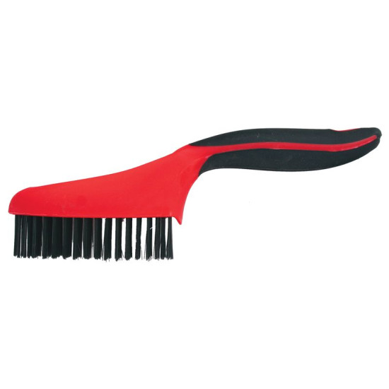 Carbon steel wire brush 4x16 row, PP+TPR soft grip handle Carbon steel wire brush 4x16 row, PP+TPR soft grip handle