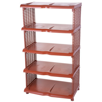 Rack Strend Pro, for shoes, 5 partitions, plastic, rattan, 48x30,5x86 cm