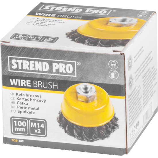 Щетка по металлу 100мм М14х2 Strend Pro, для УШМ Щетка по металлу 100мм М14х2 Strend Pro, для УШМ