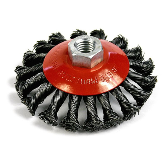 Bevel grinding brush 100mm M14x2 Strend Pro, knotted Bevel grinding brush 100mm M14x2 Strend Pro, knotted