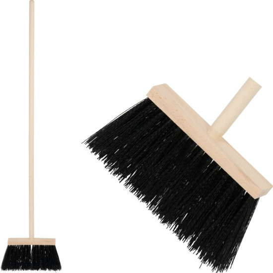 Метла Geco Indust Black WH, 240 мм, промышленная, черная, с ручкой 1200 мм