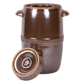 Barrel Ceramic 27 lit, for cabbage, 1st class, with lid, 32x49 cm