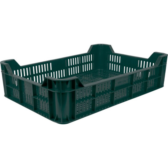 Universaalne korv M10, 21 l, max. 10 kg, 600x400x150 cm, perforeeritud küljed, roheline, PE