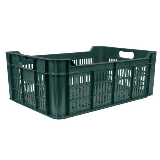 Universaalne korv M20, 48 liitrit, max. 20 kg, 600x400x215 mm, perforeeritud küljed, roheline, PE
