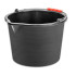 Bucket  ReCycled® 12 lit, construction, plastic, with drain, plastic handle, black