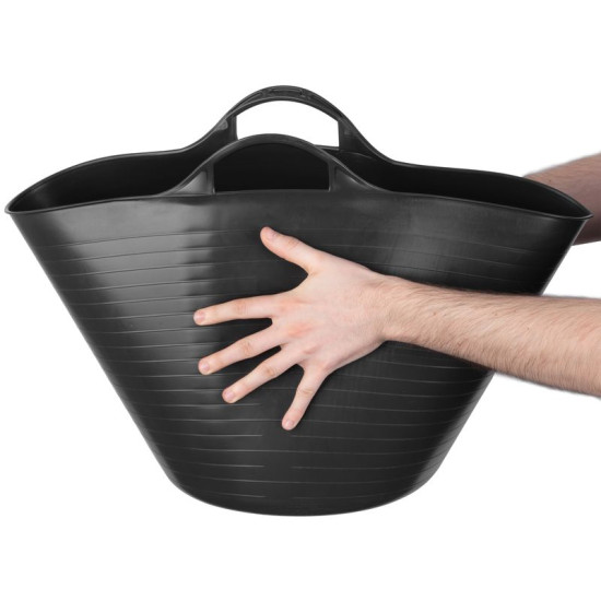 Bucket Strend Pro Flexi, black, construction, with ears, 39x35,5 cm, 27 L