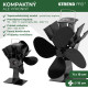 Strend Pro fan, fireplace, stand-up, heat-driven, 4-blade, black