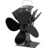 Strend Pro fan, fireplace, stand-up, heat-driven, 4-blade, black