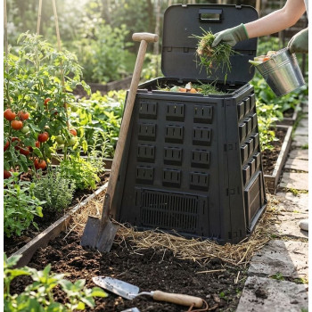 Composter 400lit. 885x0800x885mm EVOBLACK hobby, black