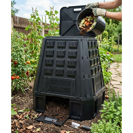Composter 600lit. 910x1070x900 EVOBLACK hobby, black Composter 600lit. 910x1070x900 EVOBLACK hobby, black