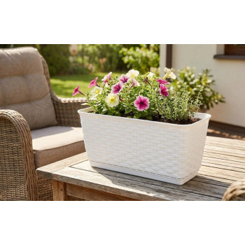Rotan flover pot L-492mm W-172mm H- 174mm 12lit.Rattola, white Rotan flover pot L-492mm W-172mm H- 174mm 12lit.Rattola, white