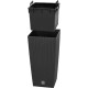 Rotan flover pot square L - 325mm W -325mm H -610mm, 21/49lit. Rato square, black